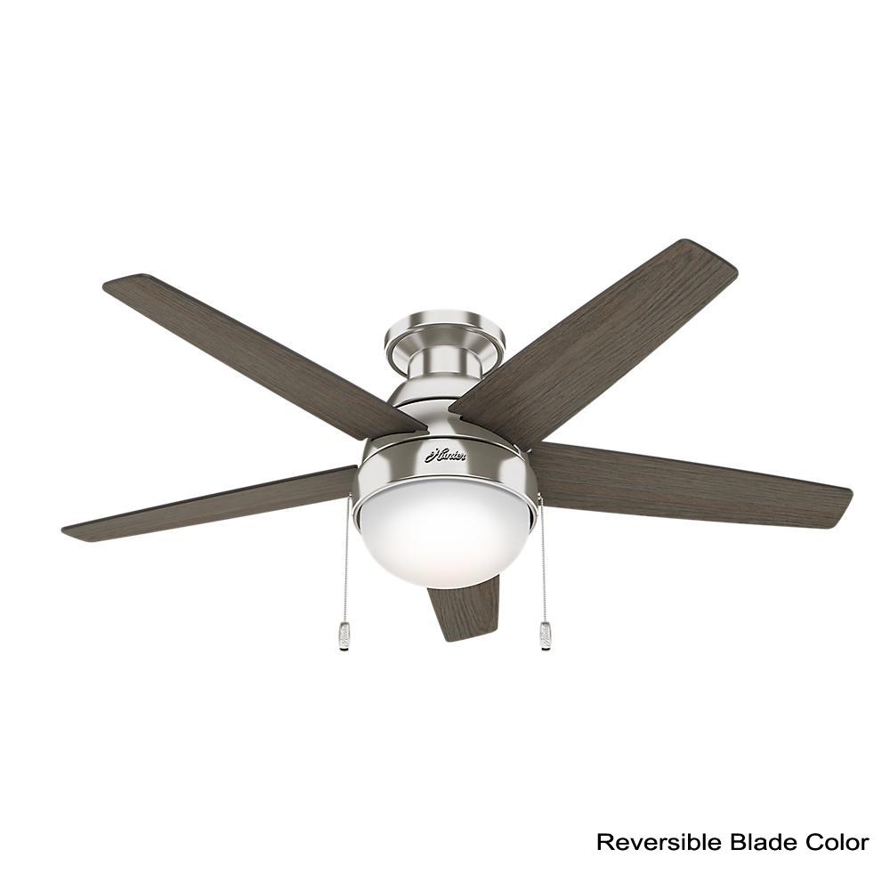 Hunter Parmer 46 In Led Indoor Brushed Nickel Flush Mount Ceiling Hunter Parmer 46 In Led Indoor Brushed