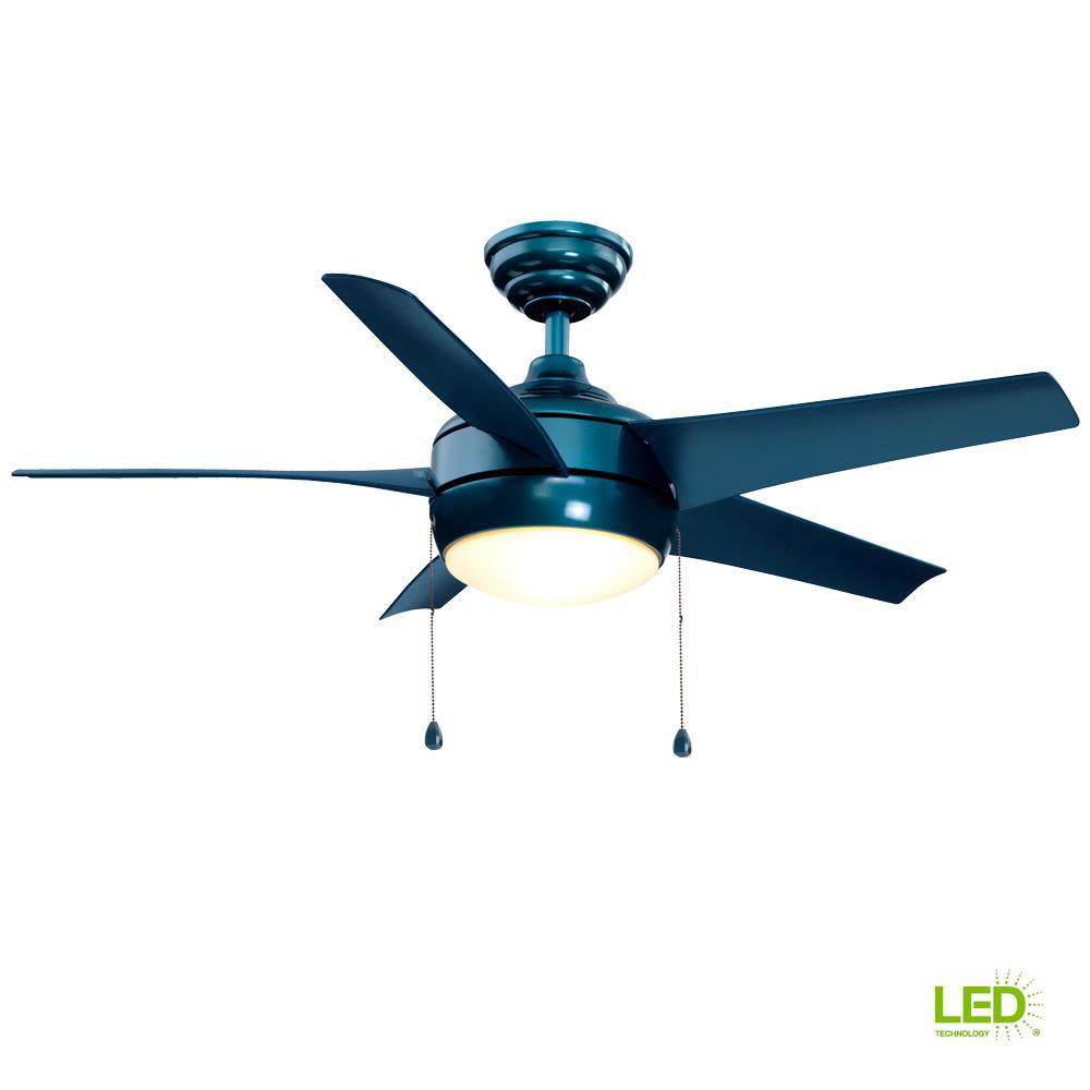 Blue Ceiling Fans Lighting The Home Depot Led Blue Ceiling Fan With Light Kit
