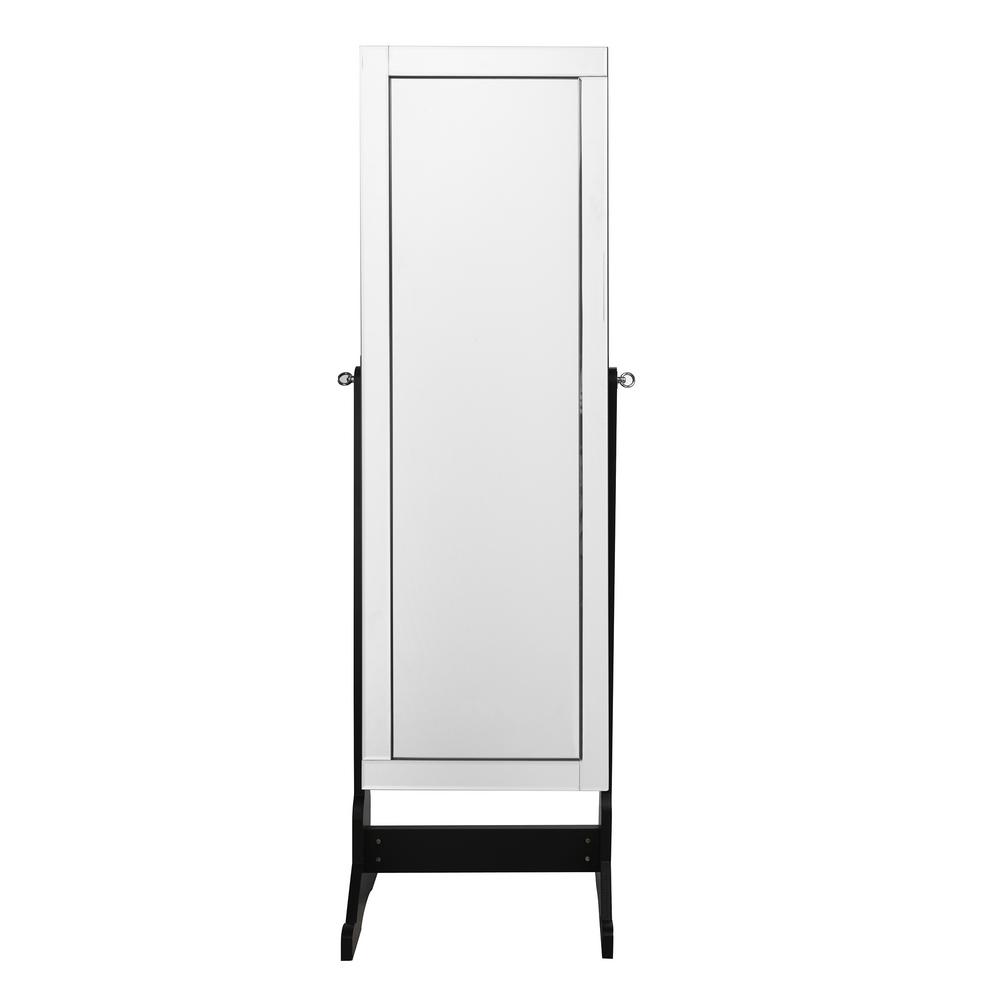 Inspired Home Adele Cheval Elegant Black Floor Mirror