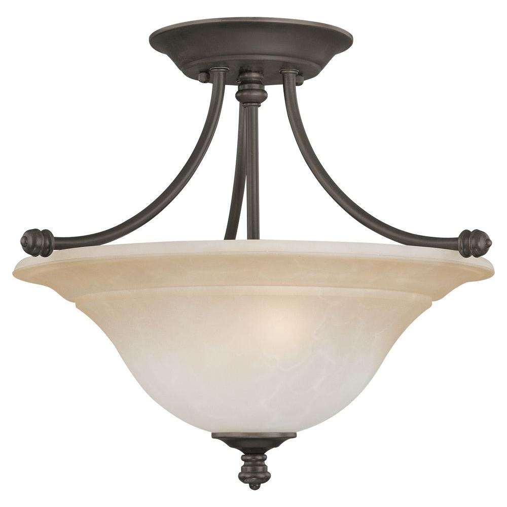 Thomas Lighting Harmony 2 Light Aged Bronze Ceiling Semi Flush