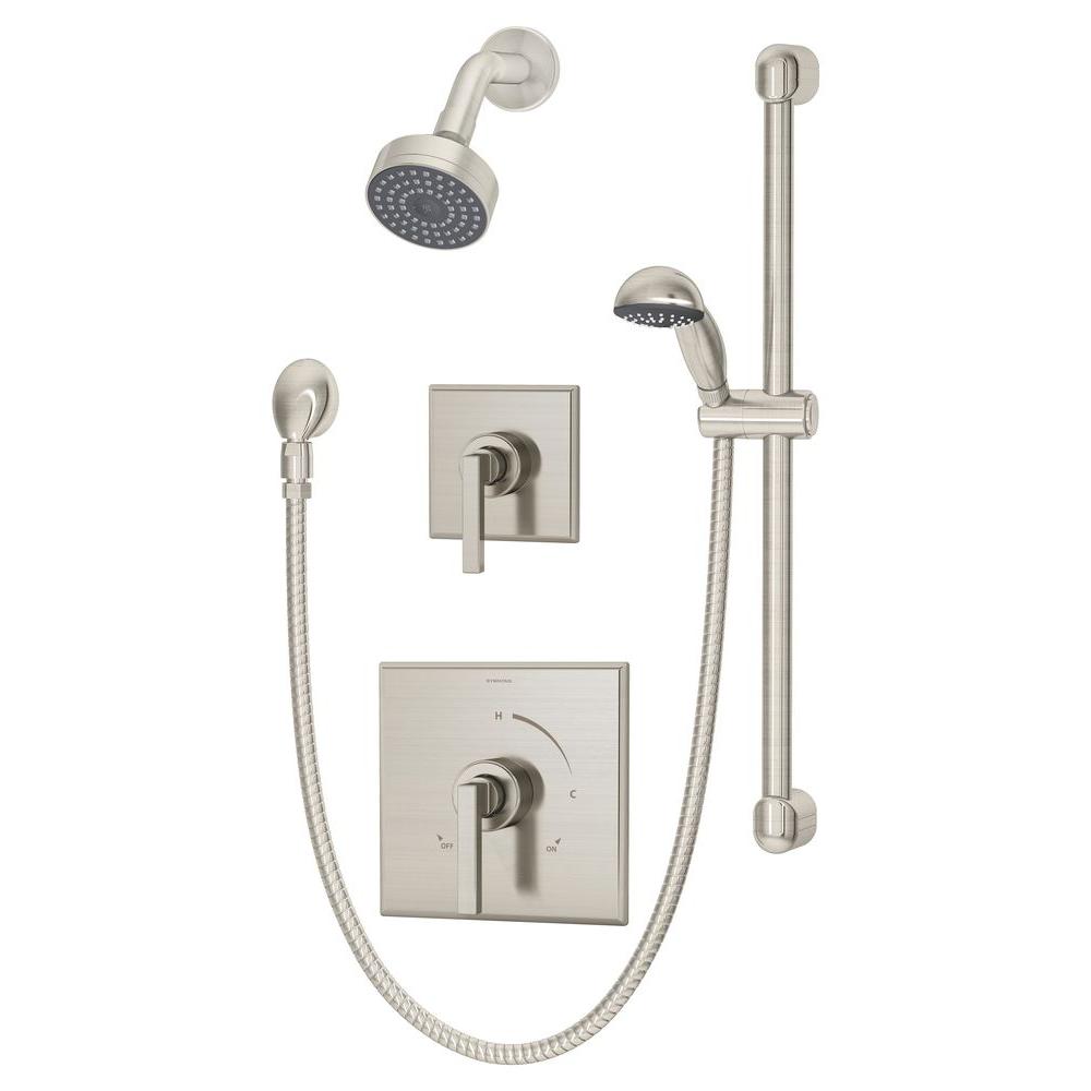 Symmons Duro 1Spray Hand Shower and Shower Head Trim in Satin Nickel