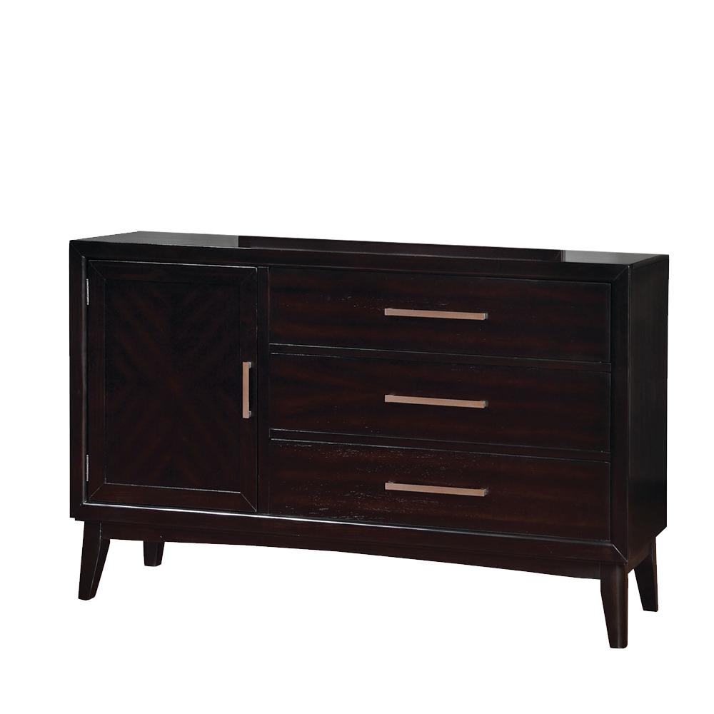 4 Drawers 39.75 in. H x 56 in. W x 17.5 in. D Synder Espresso Dresser