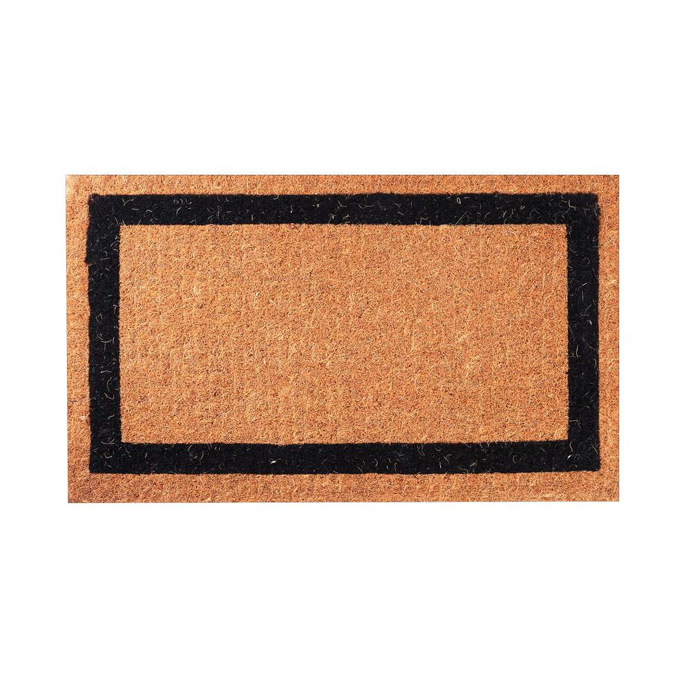 Envelor Black Classic Border 30 In X 18 In Coir Door Mat En Ff