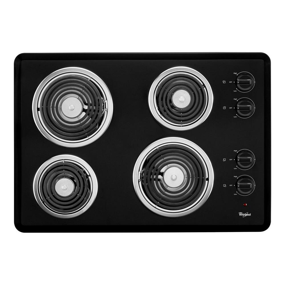 Whirlpool 30 In Coil Electric Cooktop In Black With 4 Elements