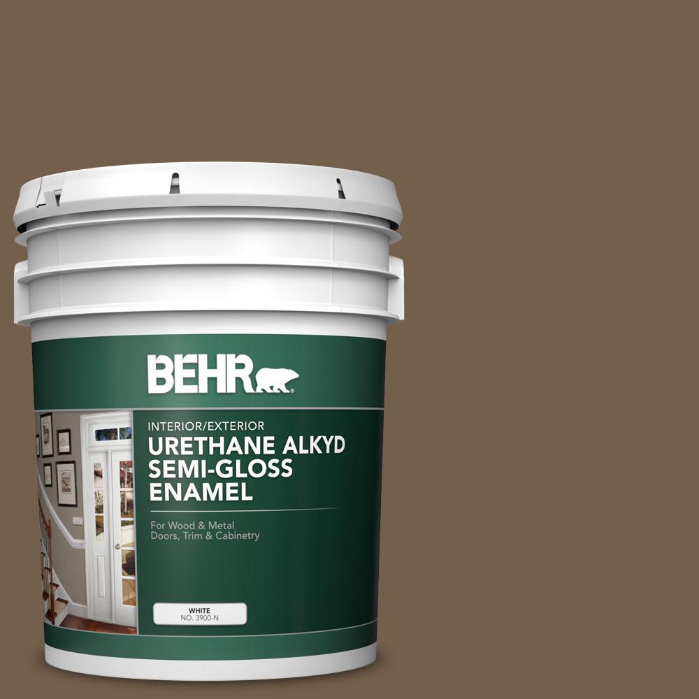 BEHR 5 gal. MS46 Chestnut Brown Urethane Alkyd Semi BEHR 5 gal. MS46 Chestnut Brown Urethane Alkyd Semi