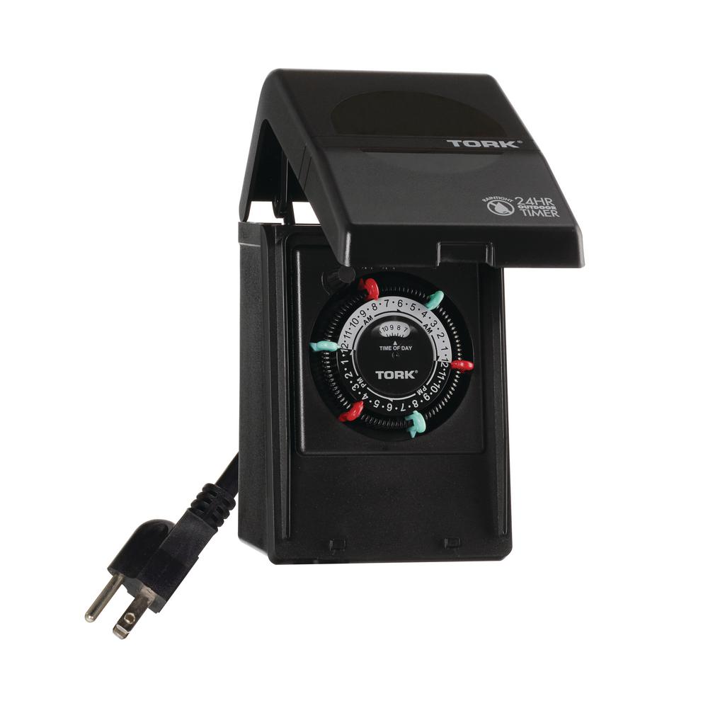 Defiant 15 Amp 24 Hour Outdoor Plug In Mechanical Dusk To Dawn 15 Amp 24 Hour Indoor Outdoor Plug In Heavy Duty Mechanical Timer With