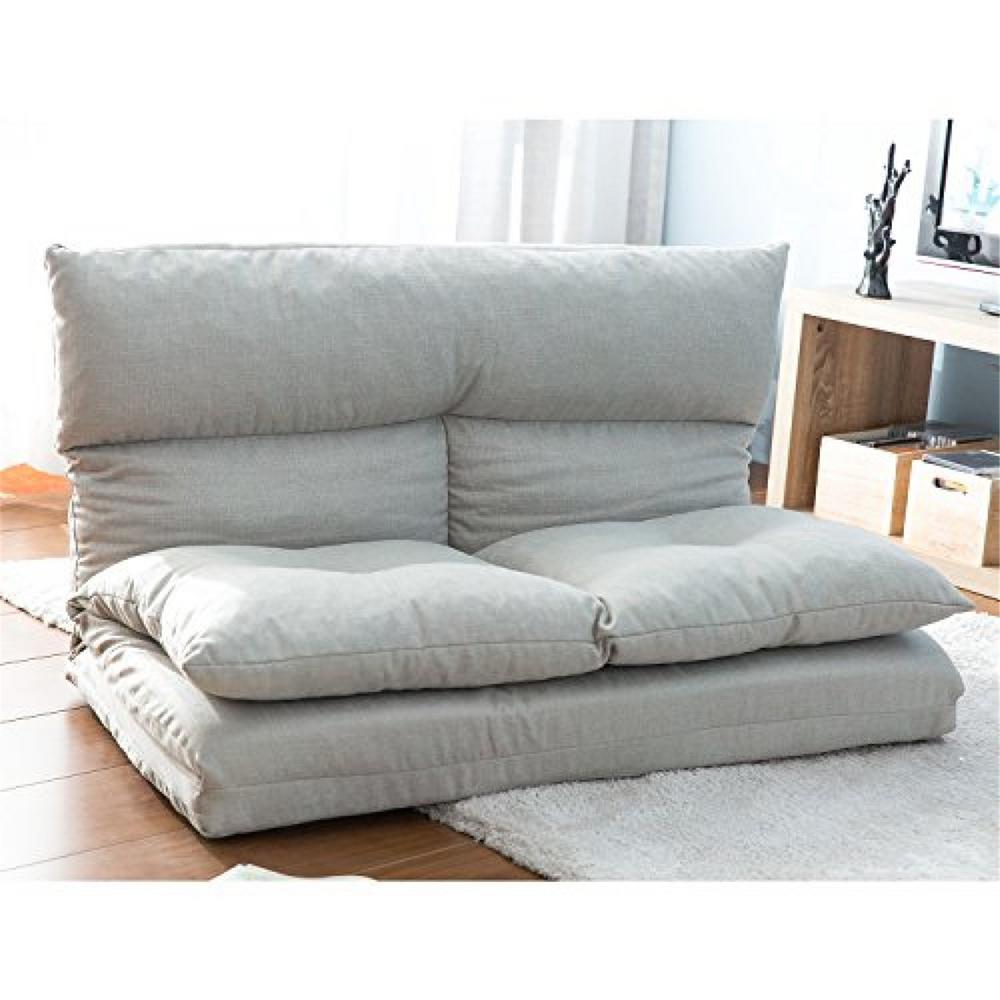 Boyel Living Gray Fabric Futons Folding Sofa Chair Lounge Floor
