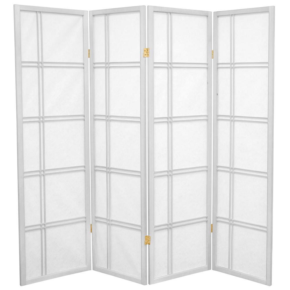 5 Ft White 4 Panel Room Divider Dc60 Wht 4p The Home Depot 