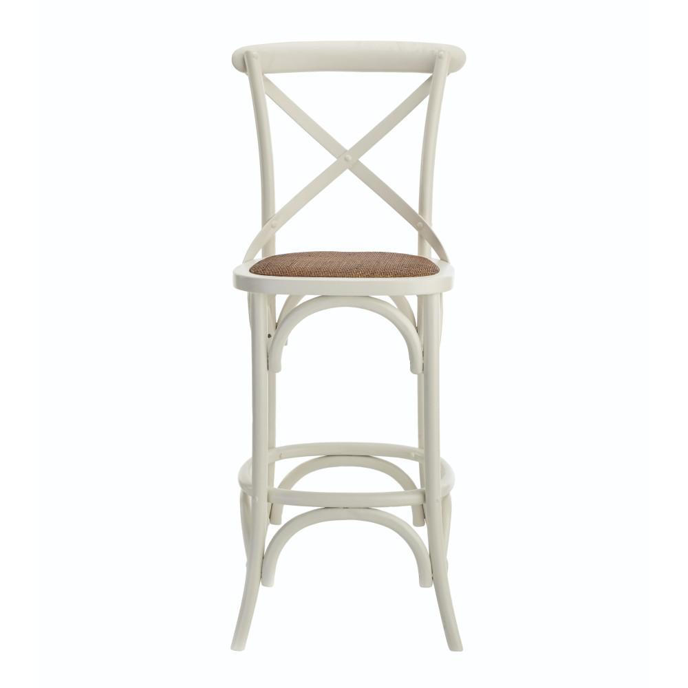 Linon Home Decor Hyde Cafe 30 In Ivory Bar Stool With Cane Seat Ivory Bar Stool With Cane Seat