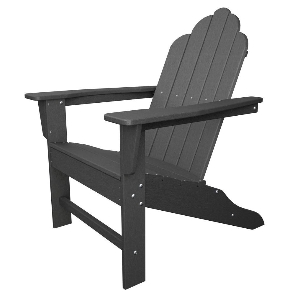 Polywood Long Island Slate Grey Plastic Patio Adirondack Chair Polywood Long Island Slate Grey Plastic Patio Adirondack Chair Eca15gy The Home Depot