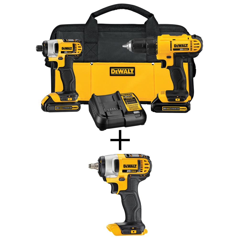 DEWALT 20-Volt MAX Lithium-Ion Cordless Drill/Driver & Impact Wrench Combo Kit (2-Tool) w/ (2) 20-Volt MAX Batteries 1.3Ah was $318.0 now $219.0 (31.0% off)