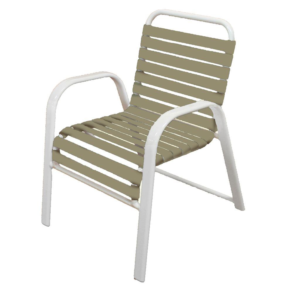 Marco Island White Commercial Grade Aluminum Patio Dining Chair