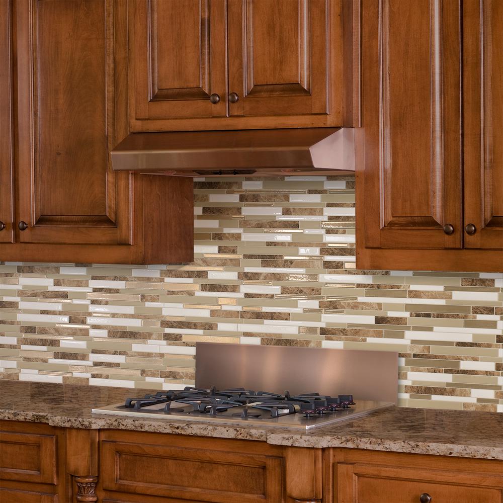 Smart Tiles Milano Sasso 11 55 In W X 9 65 H Brown And