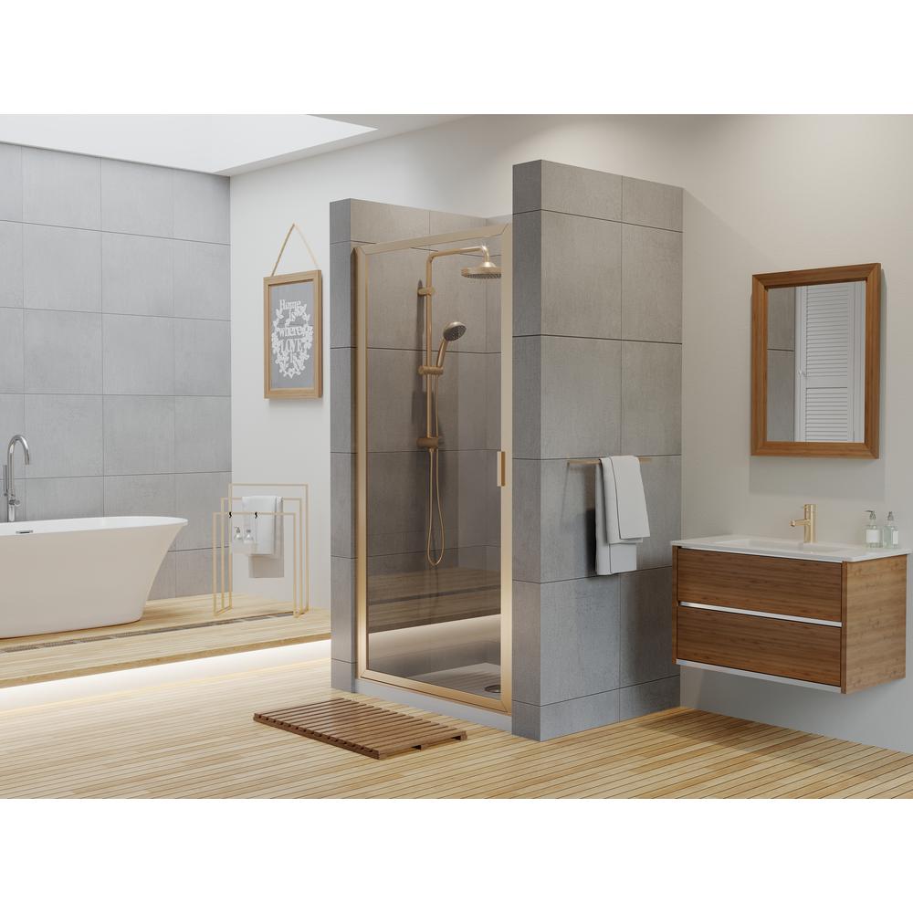 Dreamline Essence 48 Inch X 76 Inch Frameless Rectangular Sliding Shower Door In Glass Wit The Home Depot Canada