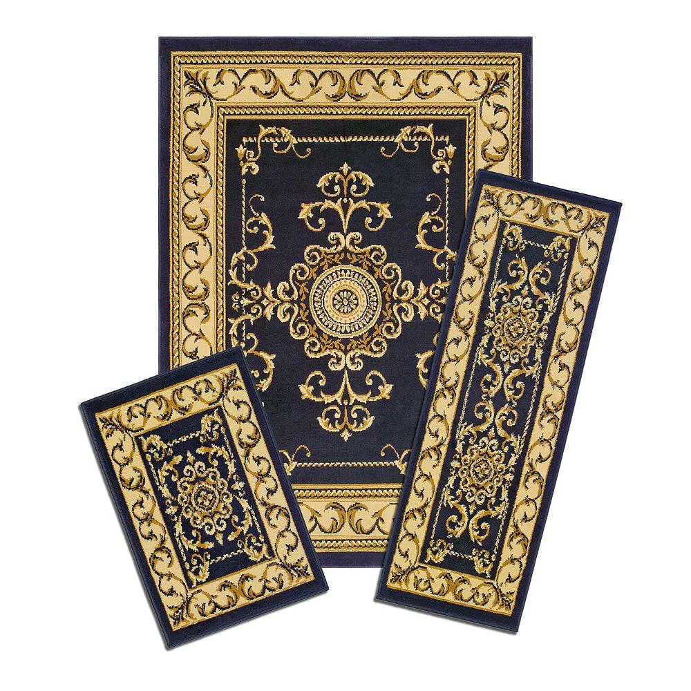 Capri Royal Crown 5 Ft X 7 3 Piece Rug Set X171 373 B Capri Royal Crown 5 Ft X 7 3 Piece Rug Set