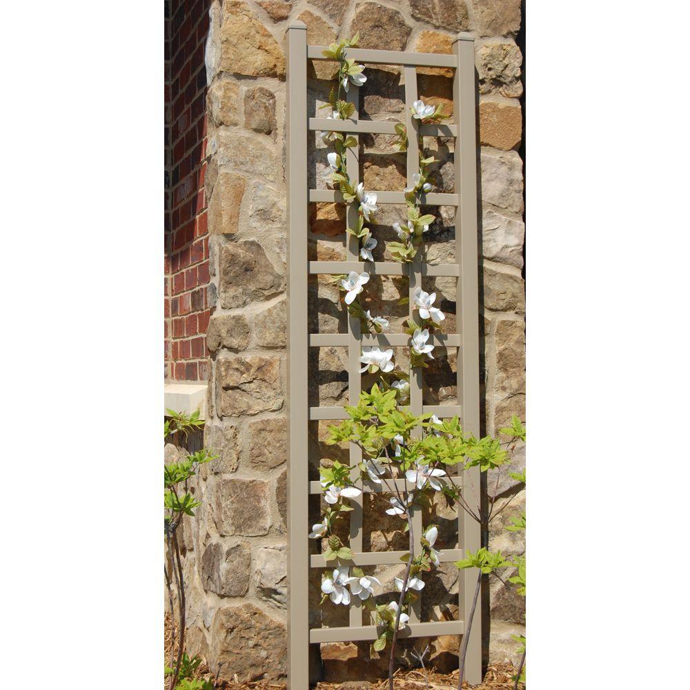 DuraTrel 66 in. x 28 in. White Vinyl PVC Cottage Trellis11159 The