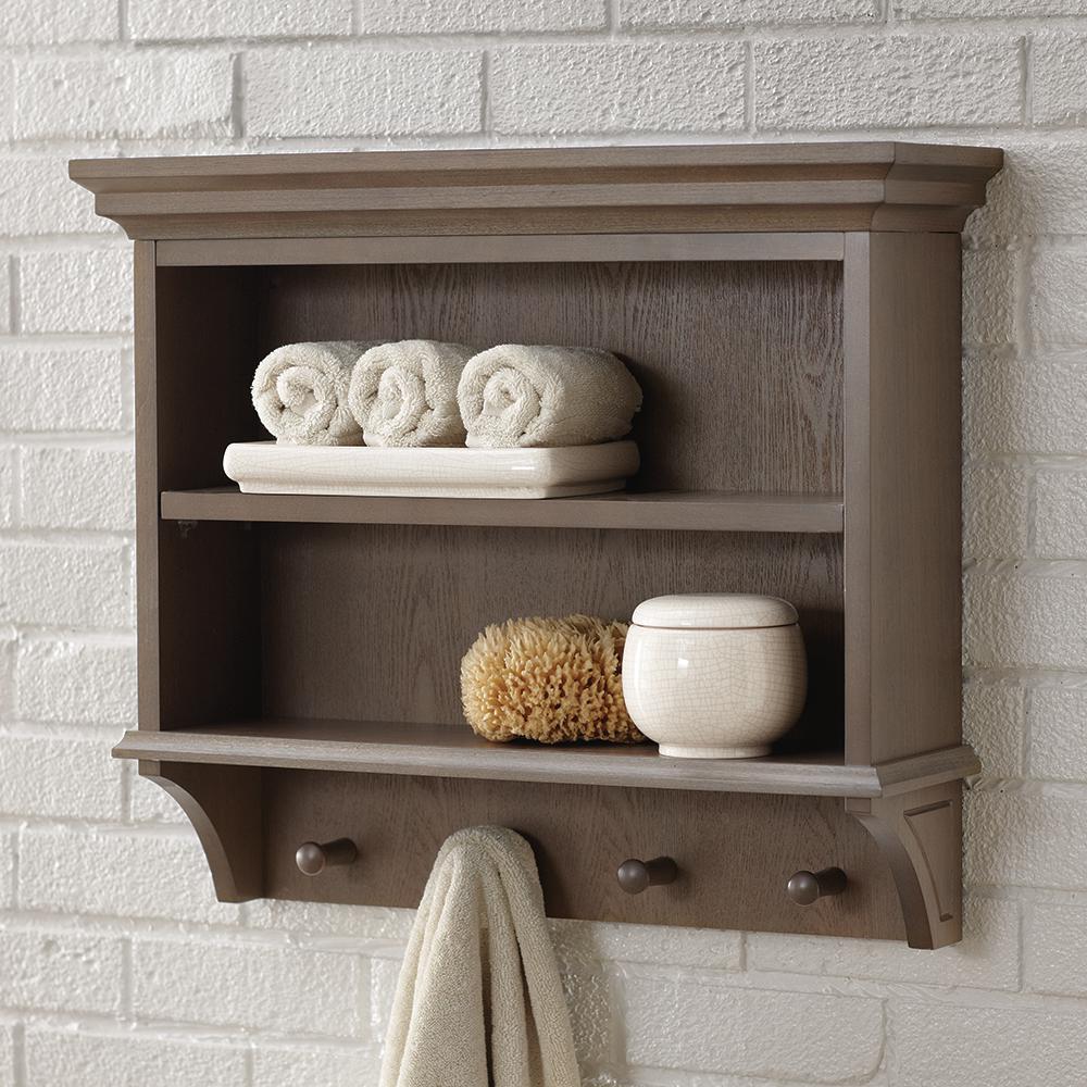 wooden bathroom shelves