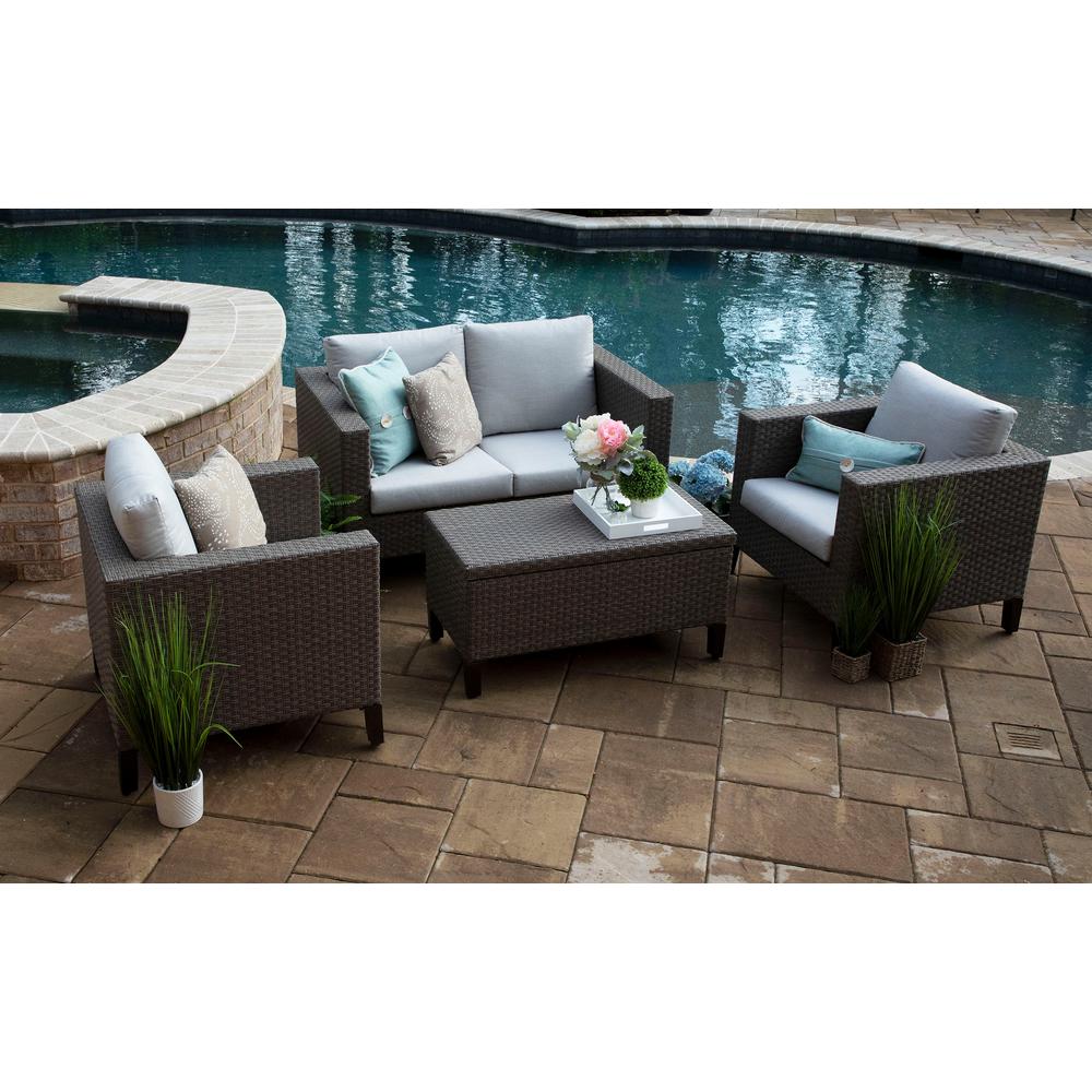 Canopy Laurel 4 Piece Resin Wicker Patio Deep Seating Set With