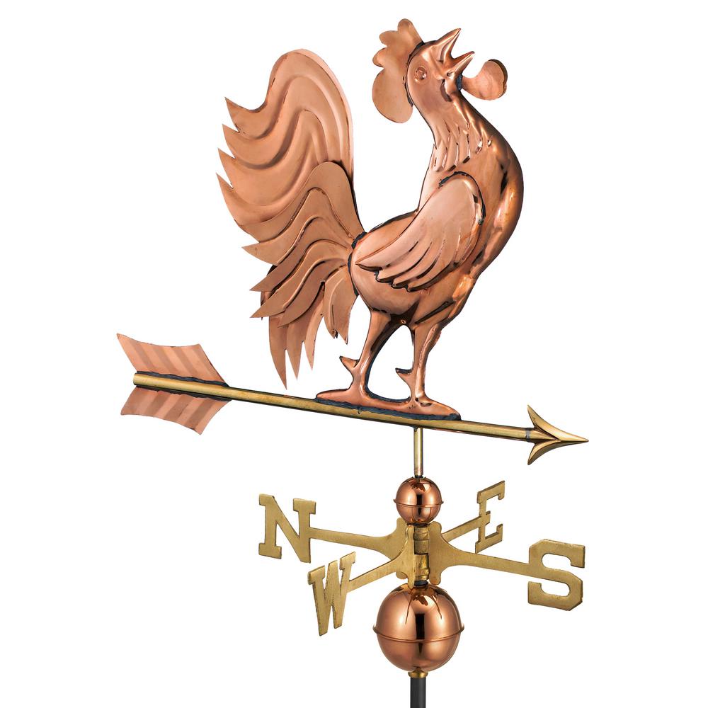 Pure Copper Good Directions Large Rooster Weathervane