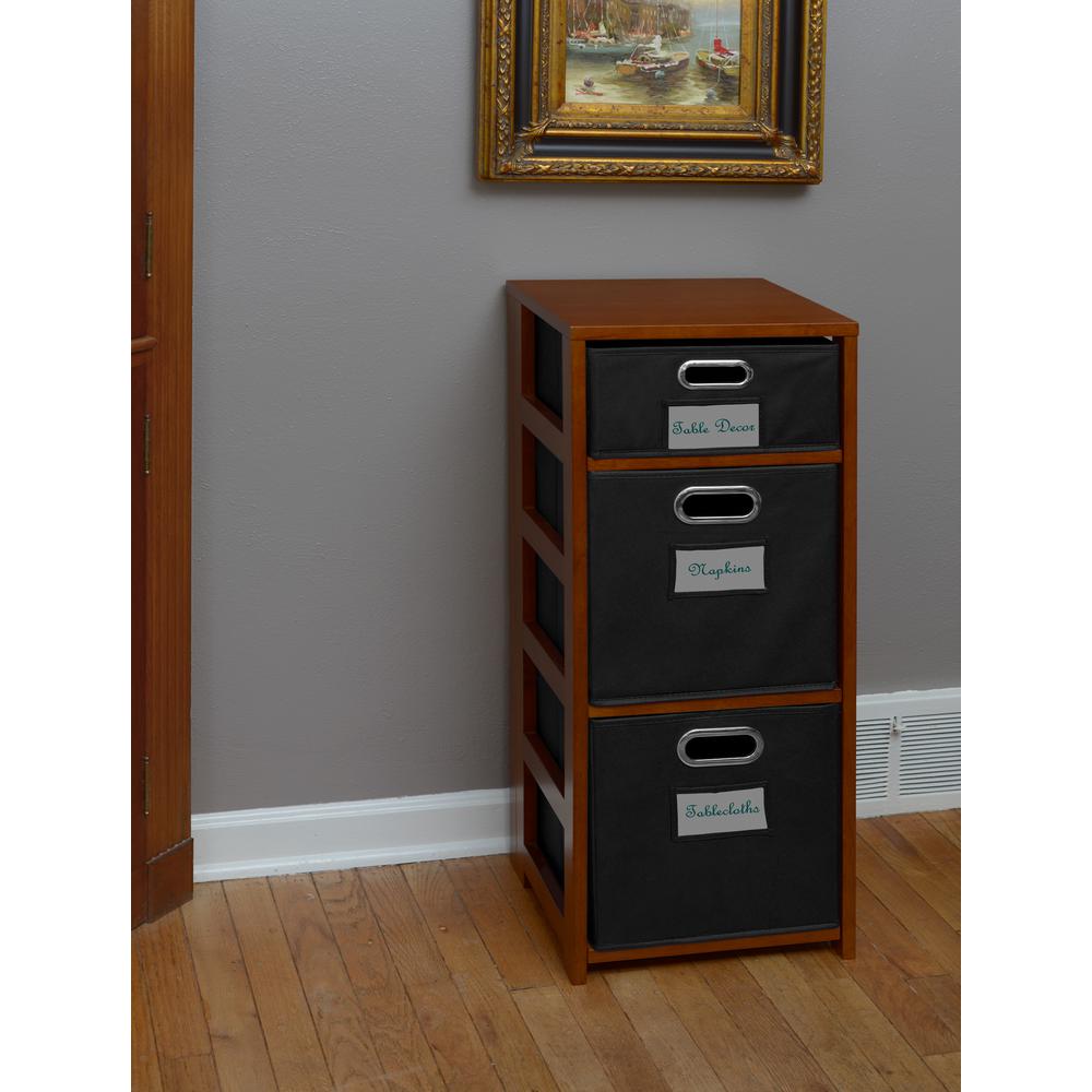 UPC 192357000014 product image for Flip Flop Cherry and Black 3-Shelf Folding Bookcase and Storage Tote Set, Red/Bl | upcitemdb.com