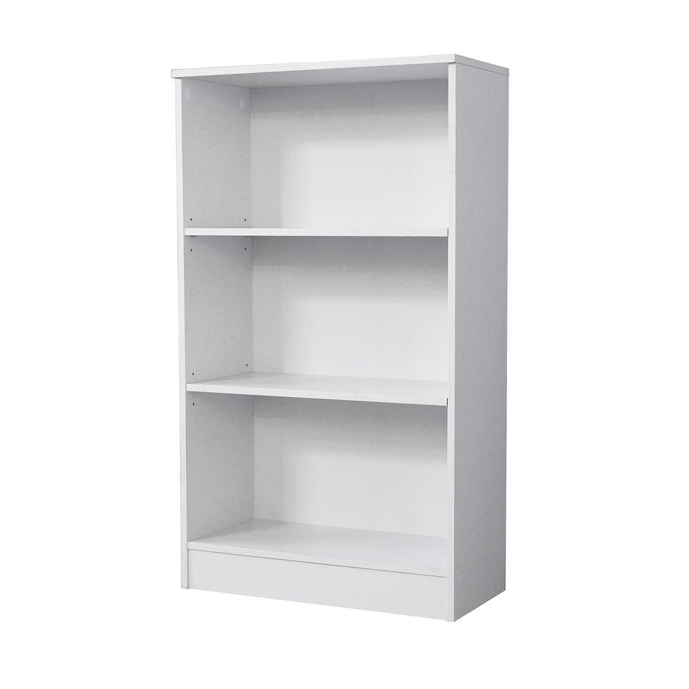Hampton Bay 42 56 In White Wood 3 Shelf Standard Bookcase With