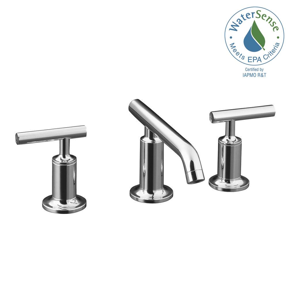 KOHLER Purist 8 in. Widespread 2Handle LowArc Bathroom Faucet in