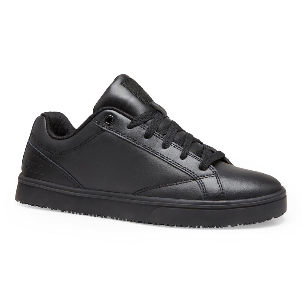 all black leather work shoes