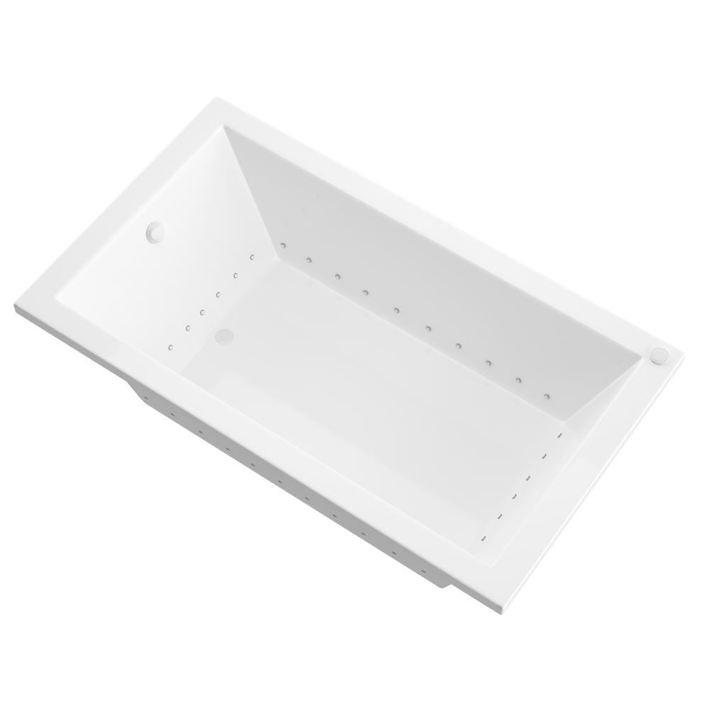 Universal Tubs Sapphire 66 In Rectangular Drop In Air Bath Tub In White Hd3266vnar The Home Depot