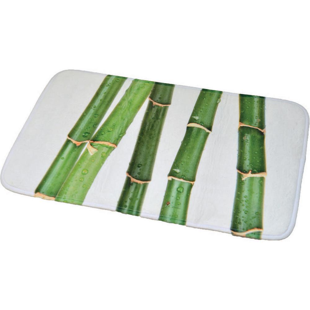 Printed Microfiber Mat Bath Rug Bamboo Ecobio Green 17 W x ...