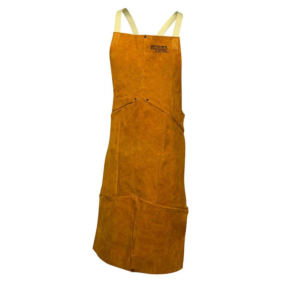 Welder's apron long leather short chromium 2 pockets weld protection