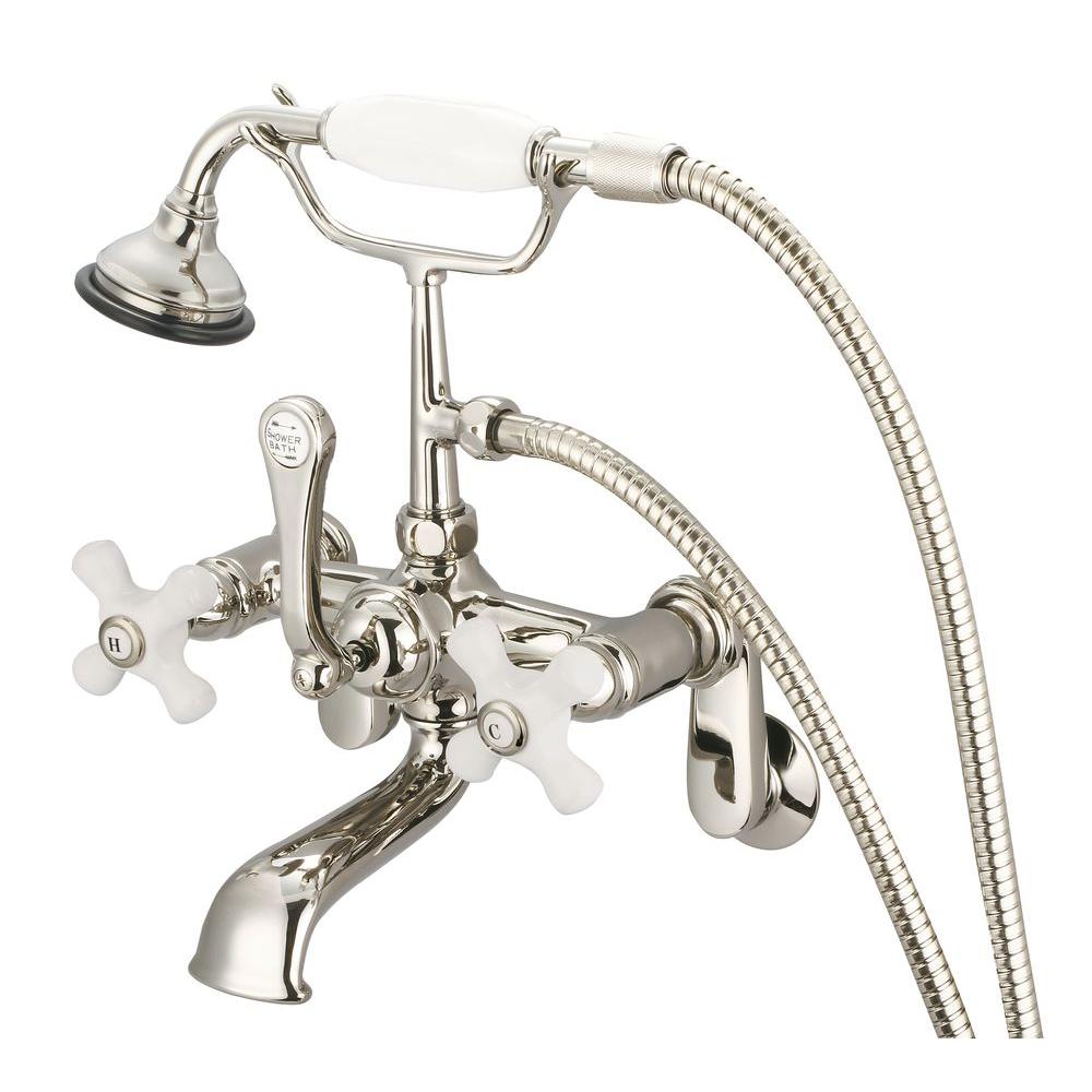 Water Creation 3 Handle Vintage Claw Foot Tub Faucet With Hand