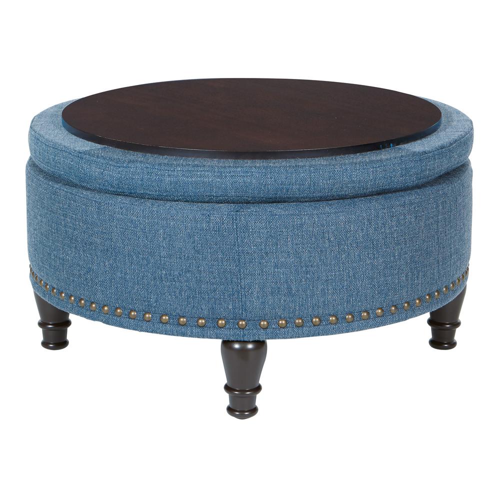 blue ottoman tray