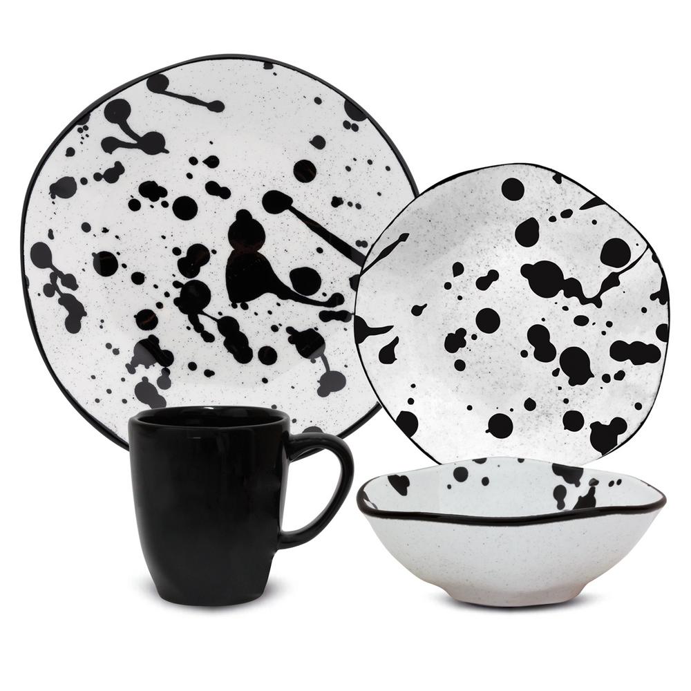 black and white dinnerware