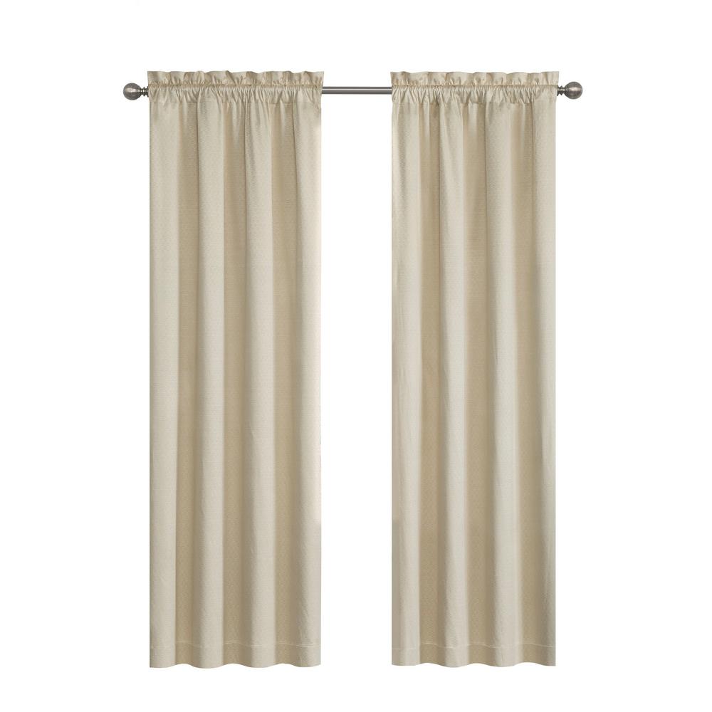 Eclipse Canova Blackout Window Curtain Panel in Ivory - 42 in. W x 84 ...