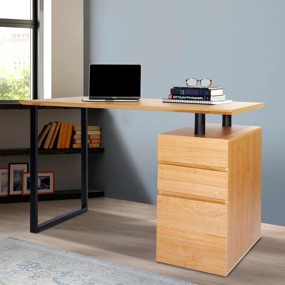 Techni Mobili Pine Computer Desk With Storage And File Cabinet Rta Techni Mobili Pine Computer Desk With