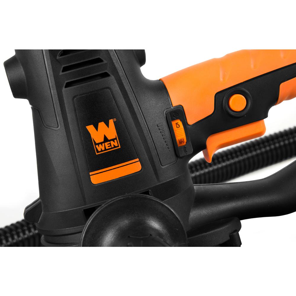 Wen 10 Amp Corded 8 5 In Variable Speed Handheld Drywall Sander With Sandpaper Dust Hose And Collection Bag 6362 The Home Depot