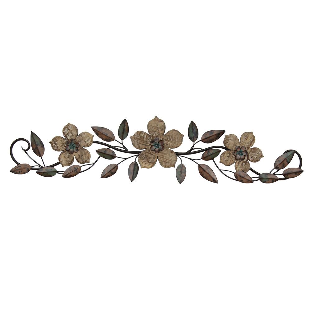 Stratton Home Decor Floral Patterned Wood Over The Door Wall Decor