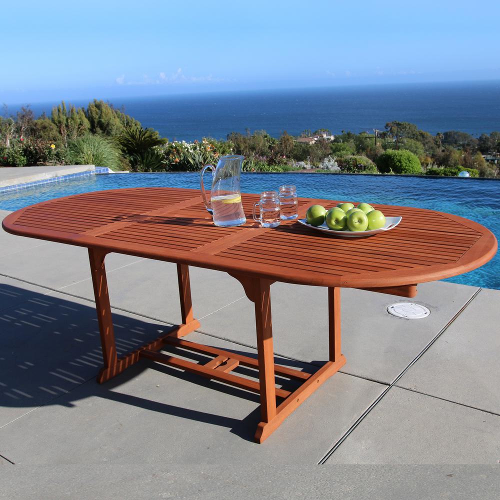 Vifah Malibu Oval Extension Outdoor Dining Table-V144 - The Home Depot