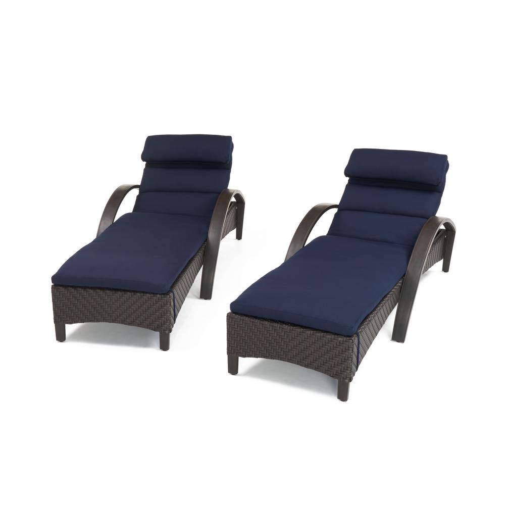 RST Brands Barcelo 2Piece Wicker Outdoor Chaise Lounge with Sunbrella