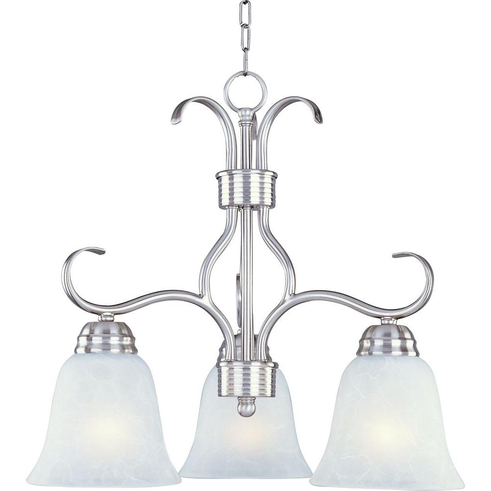 Maxim Lighting Basix 3 Light Satin Nickel Mini Chandelier 10122icsn Maxim Lighting Basix 3 Light Satin Nickel Mini Chandelier