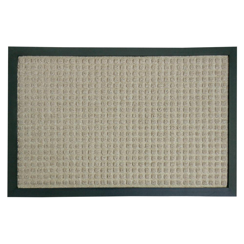 Rubber Cal Nottingham Tan 16 In X 24 Backed Carpet Mat Rubber Backed Carpet Mat