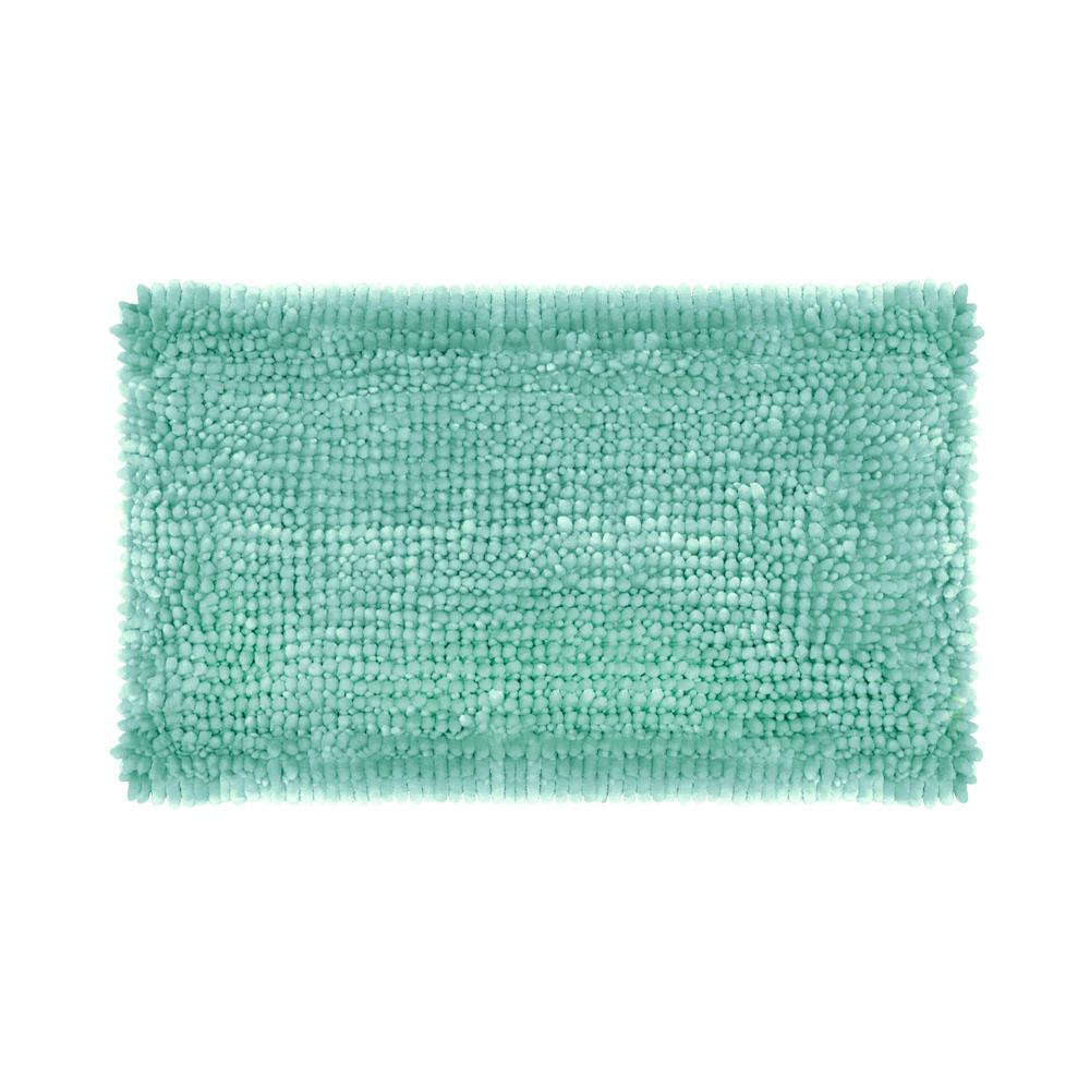 Laura Ashley Butter Chenille 27 In X 45 In Bath Mat In Aqua