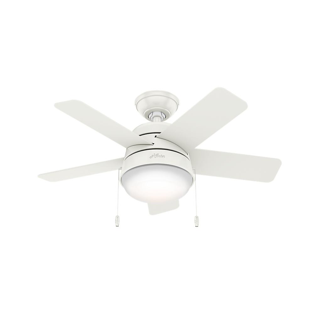 Hunter Aker 36 In Led Indoor Matte Black Ceiling Fan With Light