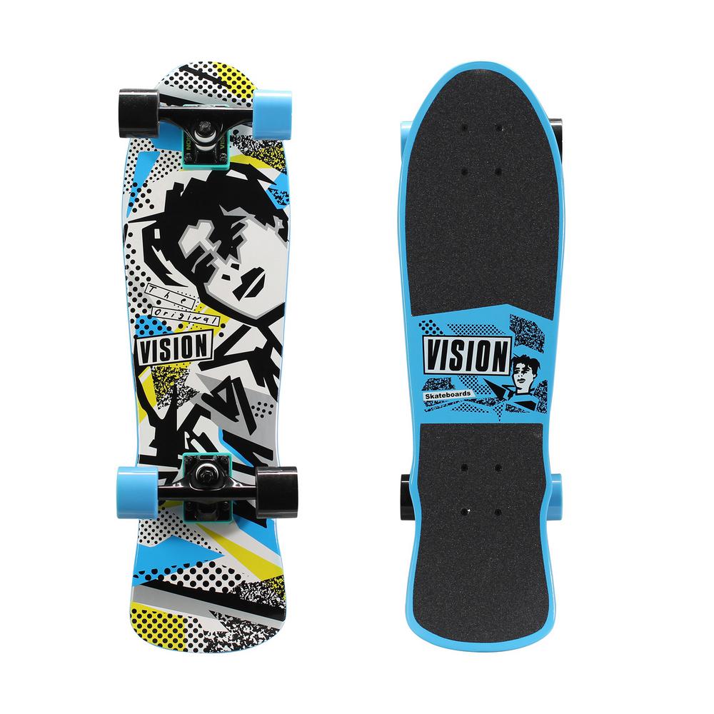 Vision 28 in. Mini Cruiser Skateboard in Blue and White163931 The