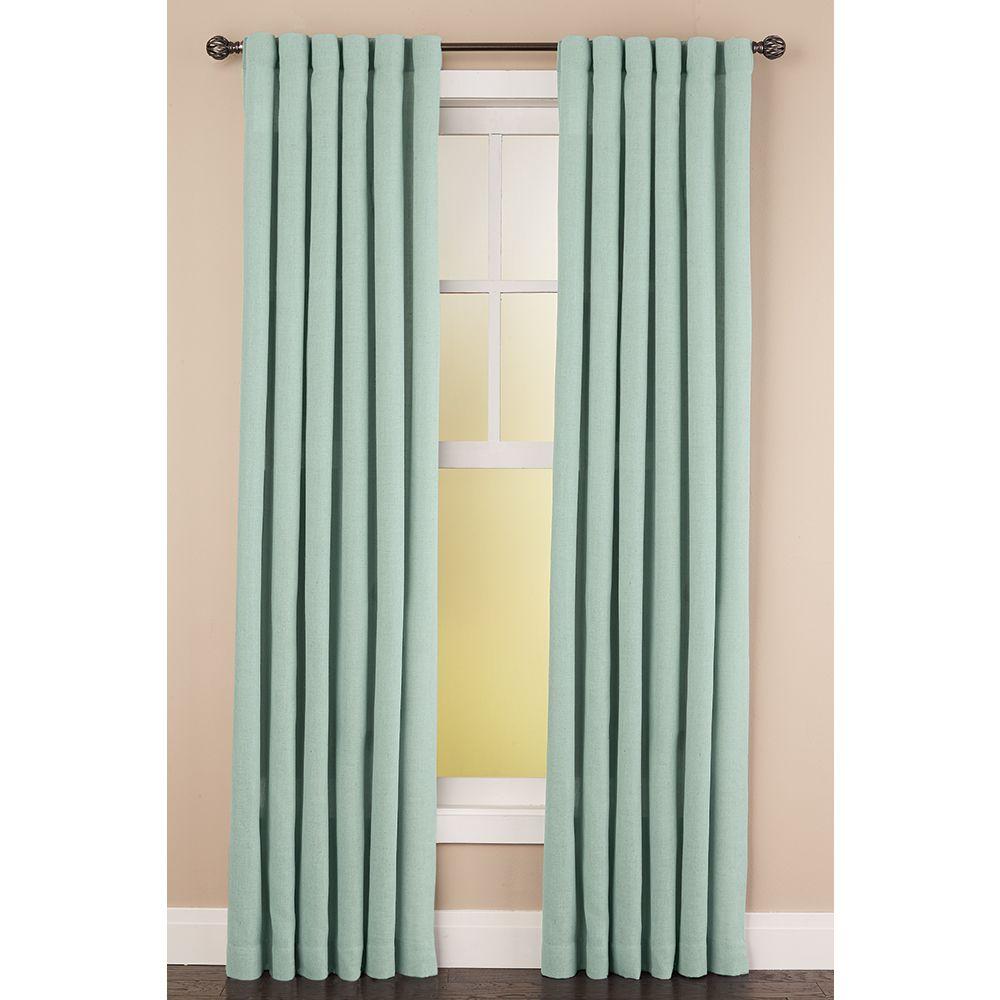 Home Decorators Collection Faux Linen Light Filtering Window Panel In Mist 50 In W X 84 In L