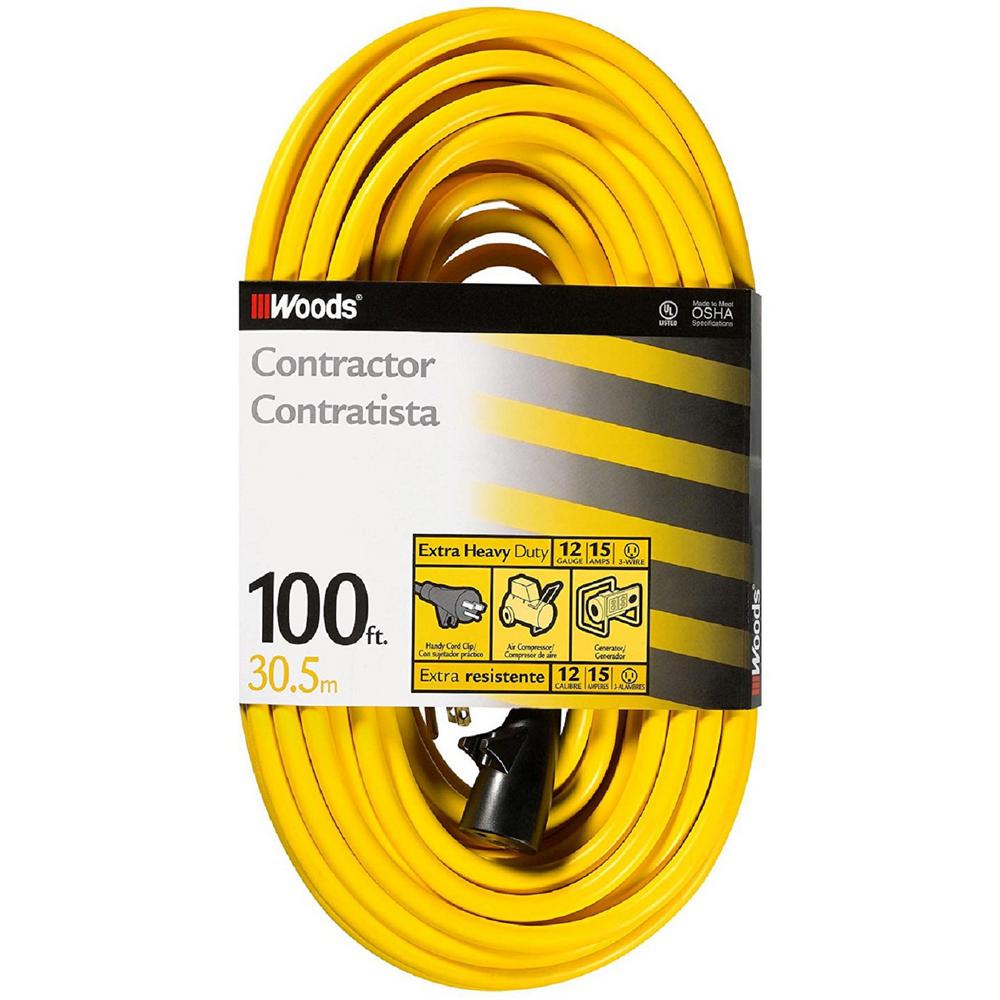 Southwire 100 ft. 12/3 SJTW Hi-Visibility Outdoor Extra Heavy-Duty Extension... by Southwire