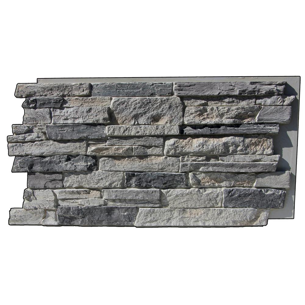 Tritan BP Canyon's Edge Faux Stack Stone 483/4 in. x 243/4 in. Gray