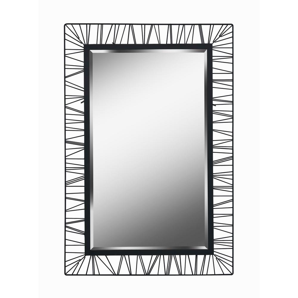 Wireframe Rectangular Black Vanity Wall Mirror