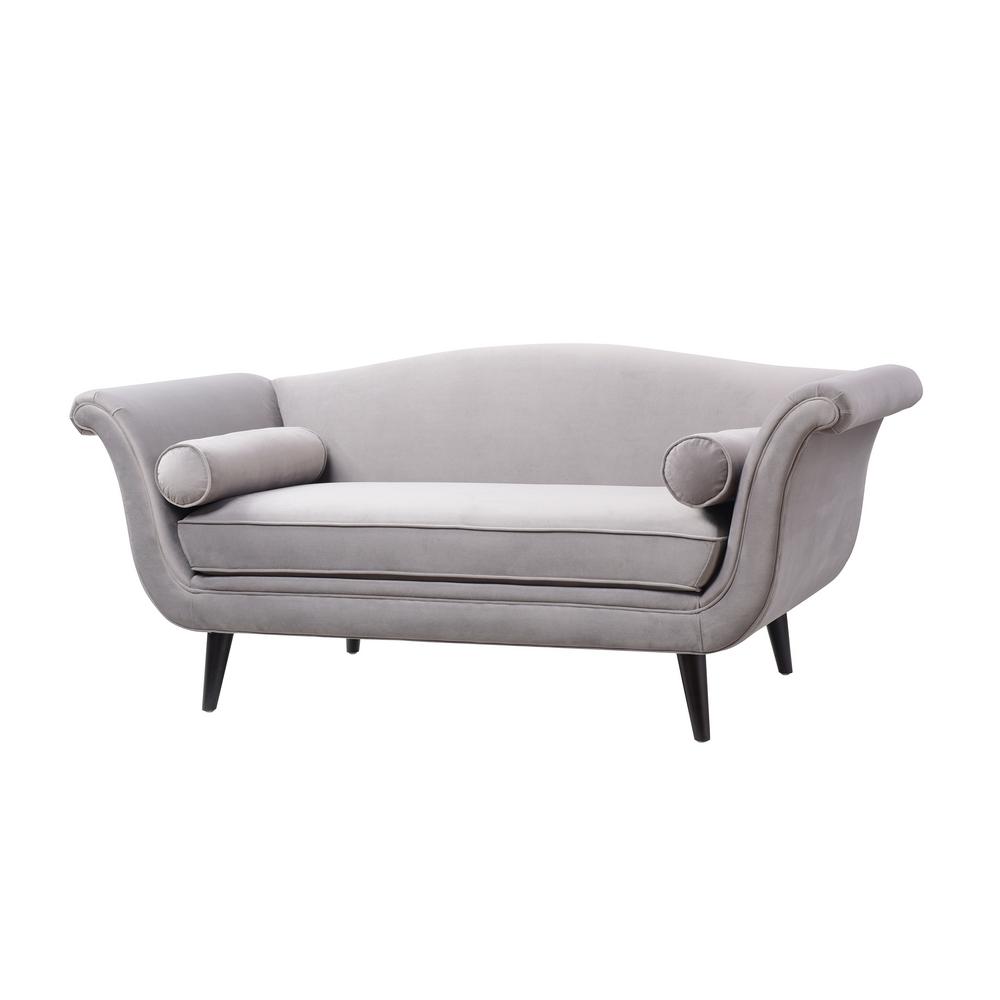 Settee Sofas Loveseats Living Room Furniture The Home Depot Charlotte Opal Grey Camelback Settee