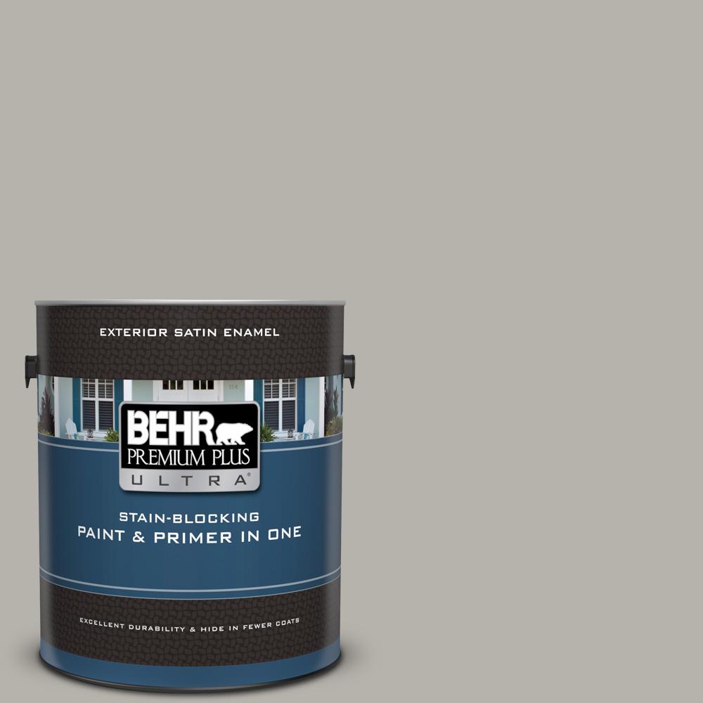 BEHR Premium Plus Ultra 1 Gal. #PPU24-11 Greige Satin Enamel Exterior ...